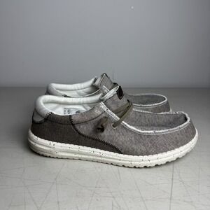 Hey Dude Wally Sox Stitch Slip-On Sneakers Brown/ Beige Men's 11